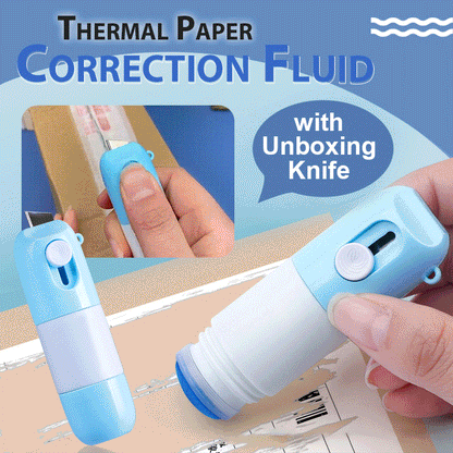 🎁Treat Yourself, Gift Others 🔪 BUY 1 GET 1 FREE! ✨ Thermal Paper Correction Fluid with Unboxing Knife – 2-in-1 ✨