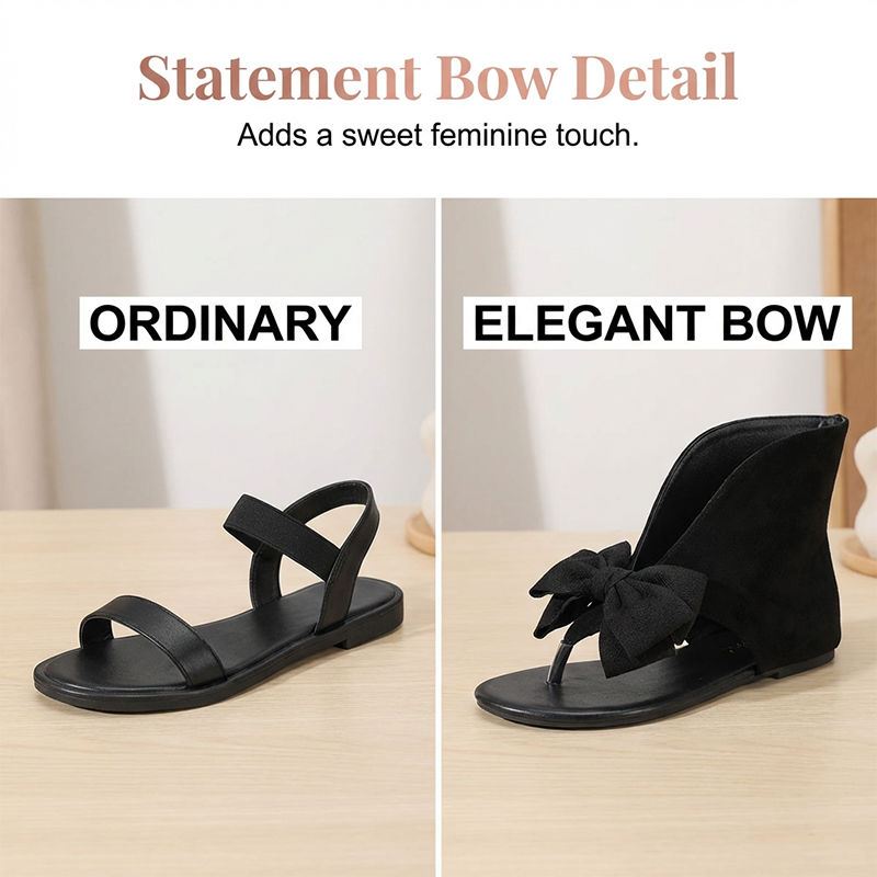 📢📢40% OFF !! ⏰Retro Sweet Split-Toe Sandalswith Big Bow