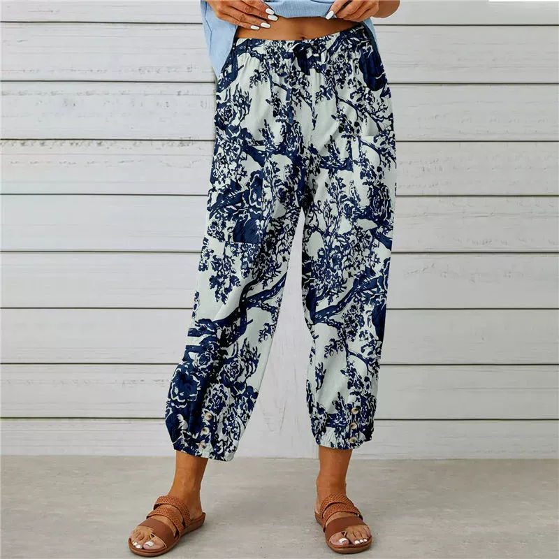💥New Arrivals & Special Offers-Vintage Floral High-Waist Jogger Pants