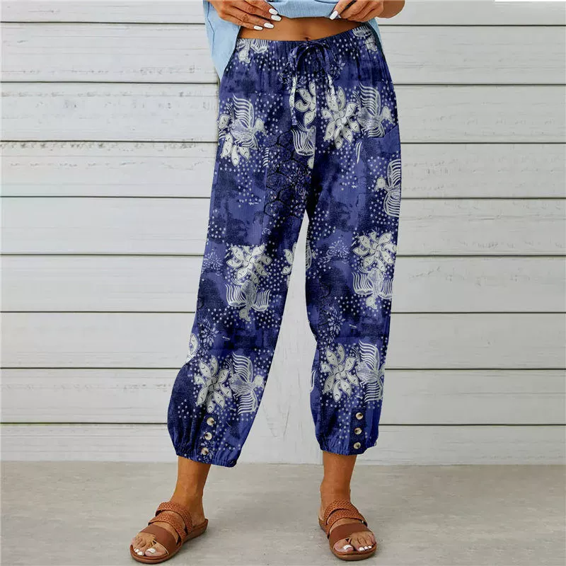 💥New Arrivals & Special Offers-Vintage Floral High-Waist Jogger Pants