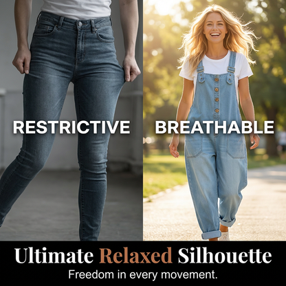✨ Easy Everyday Comfort | Women's Relaxed-Fit Denim Overalls with Deep Pockets