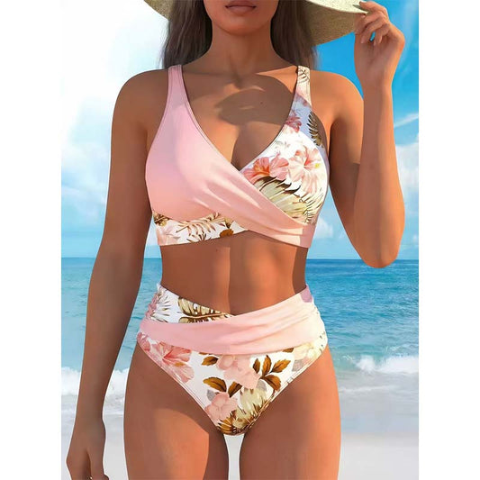💥New Arrivals & Special Offers-Women's Floral Print High Waist Bikini Set