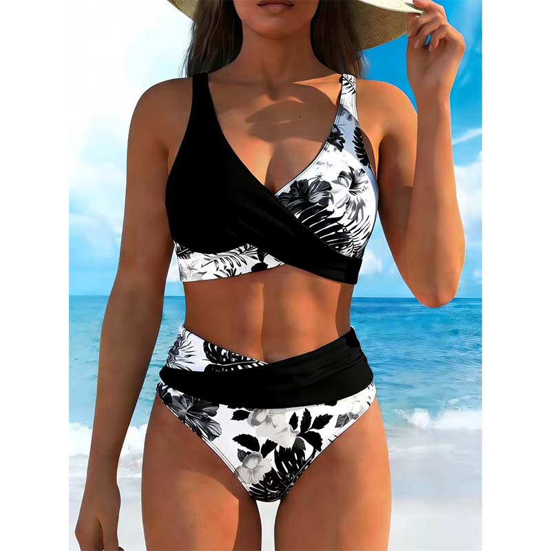 💥New Arrivals & Special Offers-Women's Floral Print High Waist Bikini Set