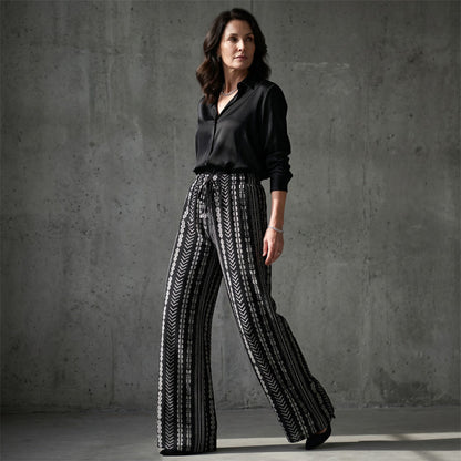 📢📢Limited-time 50% off-Women's Bohemian Print Drawstring Wide-Leg Pants