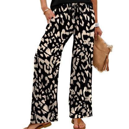 📢📢Limited-time 50% off-Women's Bohemian Print Drawstring Wide-Leg Pants