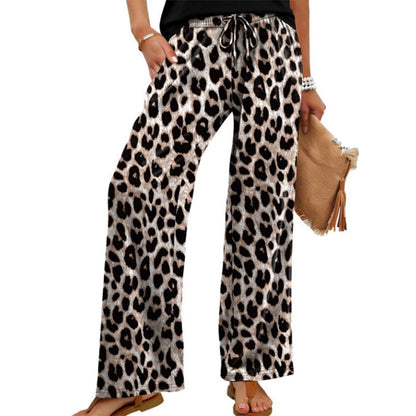 📢📢Limited-time 50% off-Women's Bohemian Print Drawstring Wide-Leg Pants