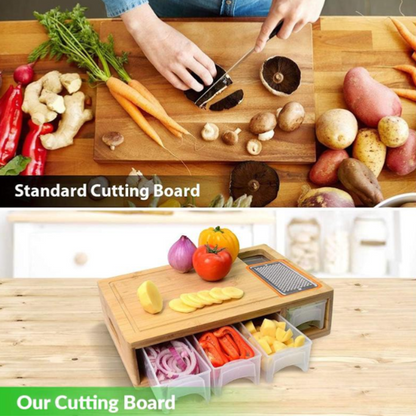 💥Limited-time 50% off-Bamboo Cutting Board with Containers and Graters