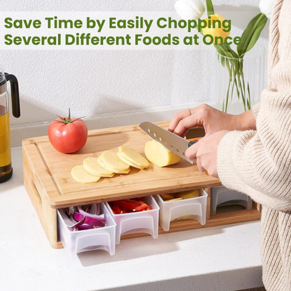 💥Limited-time 50% off-Bamboo Cutting Board with Containers and Graters