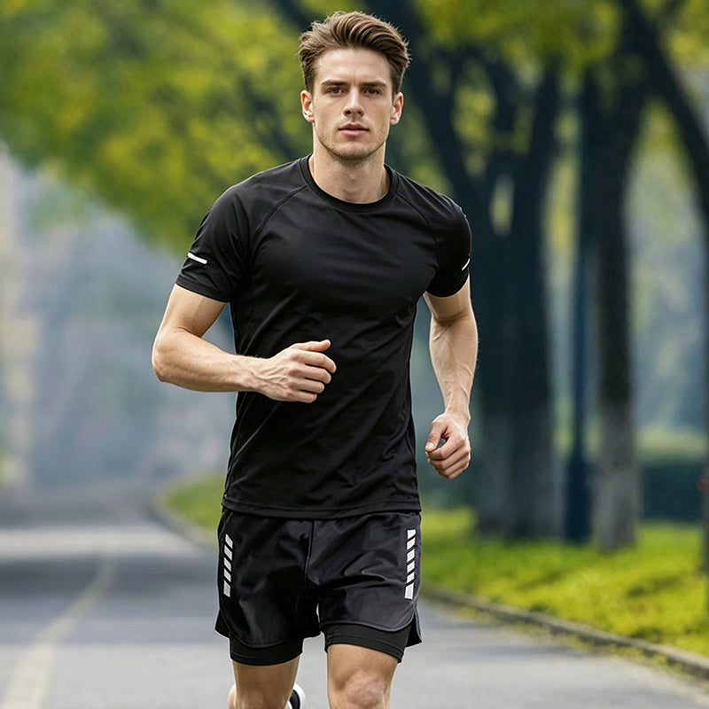 💥New Arrivals & Special Offers-Men's Cooling Short-Sleeve Shirt and Shorts Sports Set