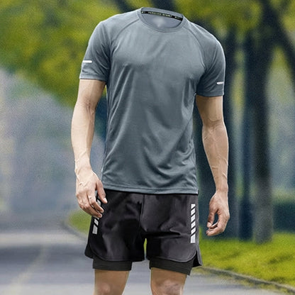 💥New Arrivals & Special Offers-Men's Cooling Short-Sleeve Shirt and Shorts Sports Set