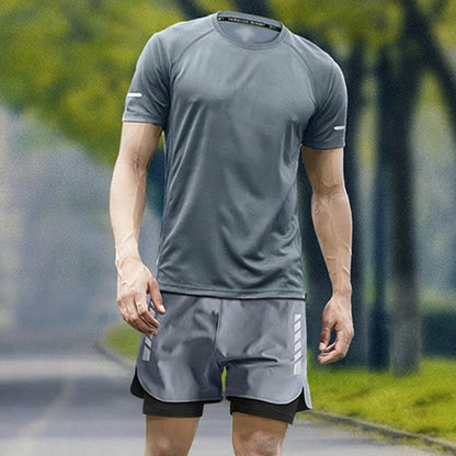 💥New Arrivals & Special Offers-Men's Cooling Short-Sleeve Shirt and Shorts Sports Set