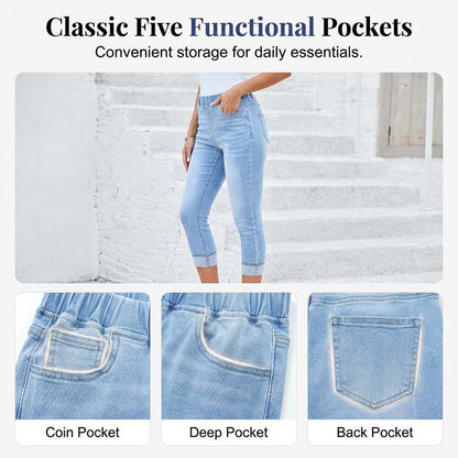 Women's Pull-On Stretch Denim Capri Jeans