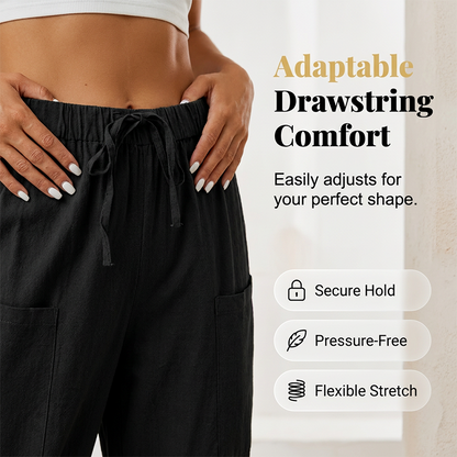 Women's Capri Pants with Drawstring Waist