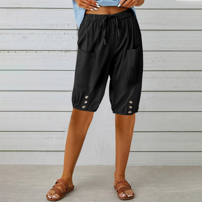 Women's Capri Pants with Drawstring Waist