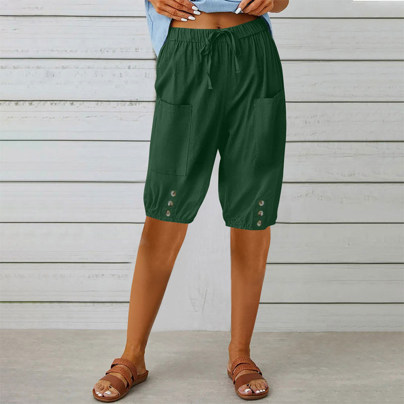 Women's Capri Pants with Drawstring Waist