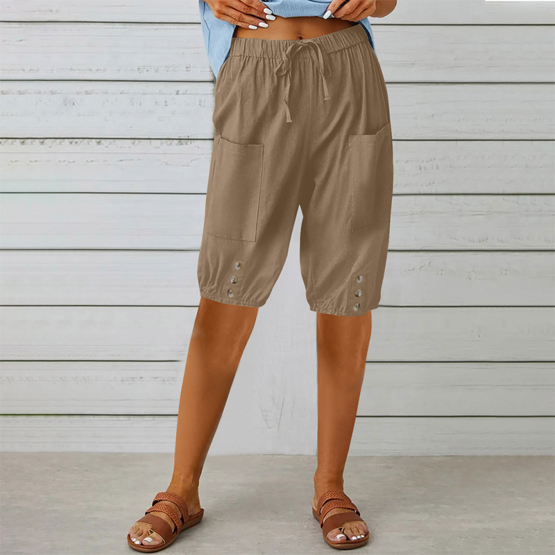 Women's Capri Pants with Drawstring Waist