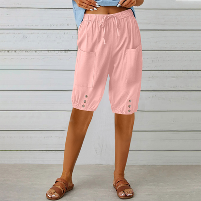 Women's Capri Pants with Drawstring Waist