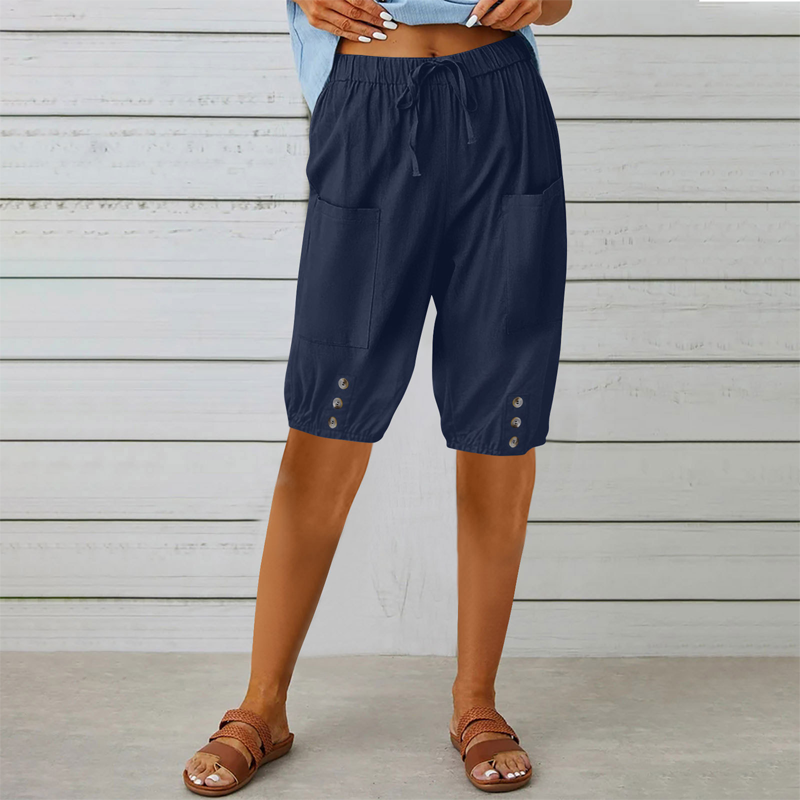 Women's Capri Pants with Drawstring Waist