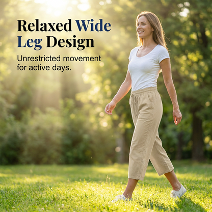 🔥New Arrivals & Special Offers-Women's Casual Cotton Linen Capri Pants with Pockets