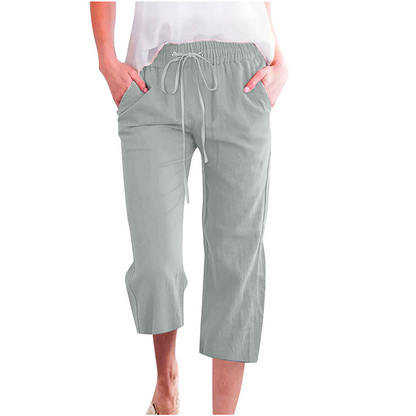 🔥New Arrivals & Special Offers-Women's Casual Cotton Linen Capri Pants with Pockets