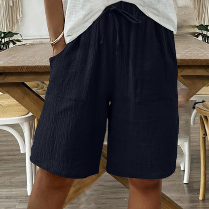 🔥New Arrivals & Special Offers-Women's Cotton Linen High-Waist Elastic Shorts