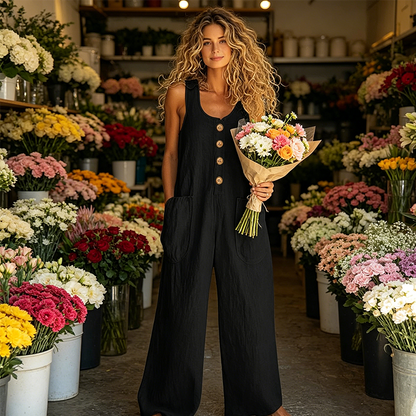 💥New Arrivals & Special Offers-Women's Sleeveless Wide-Leg Jumpsuit with Pockets