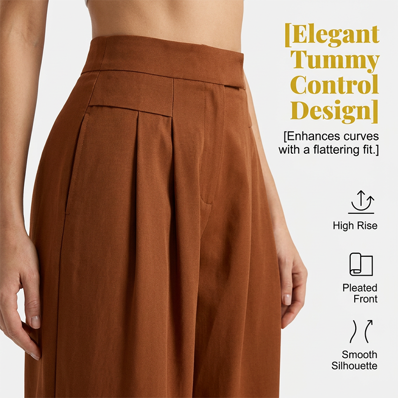 🔥New Arrivals & Special Offers-Women's High-Waist Pleated Wide-Leg Culottes