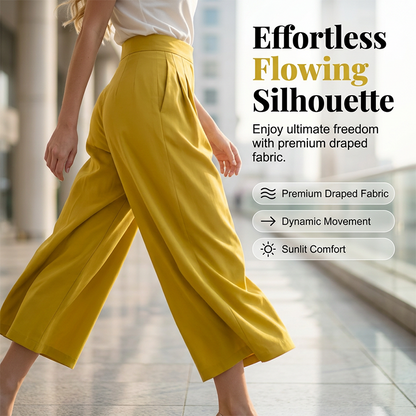 🔥New Arrivals & Special Offers-Women's High-Waist Pleated Wide-Leg Culottes