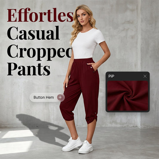 🔥Limited-time offer-Women's Casual Elastic Waist Capri Pants