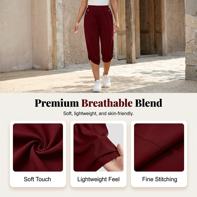 🔥Limited-time offer-Women's Casual Elastic Waist Capri Pants