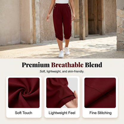 🔥Limited-time offer-Women's Casual Elastic Waist Capri Pants