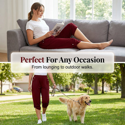 🔥Limited-time offer-Women's Casual Elastic Waist Capri Pants