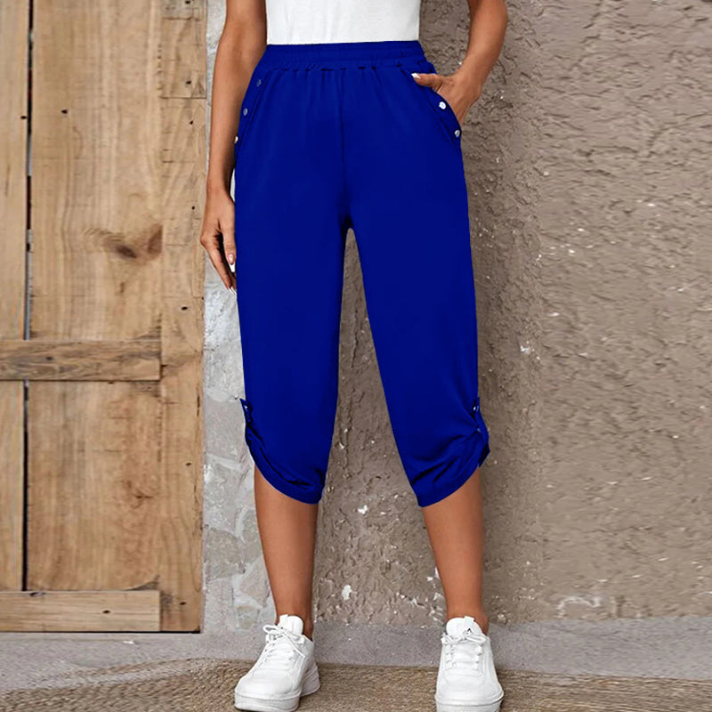 🔥Limited-time offer-Women's Casual Elastic Waist Capri Pants