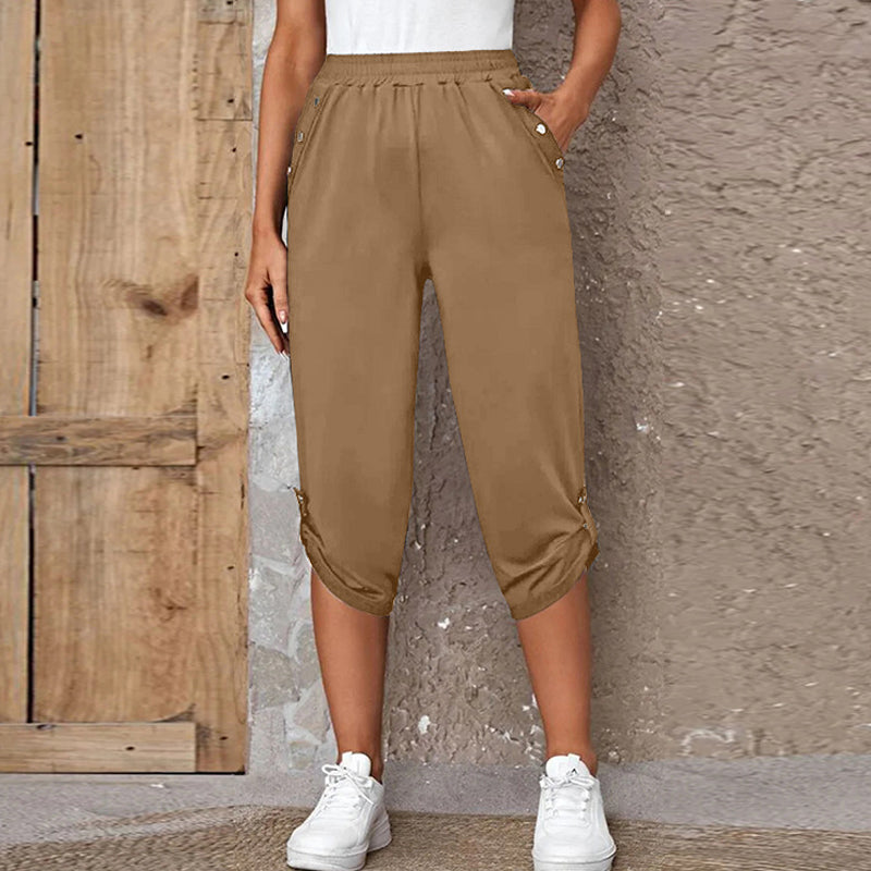 🔥Limited-time offer-Women's Casual Elastic Waist Capri Pants