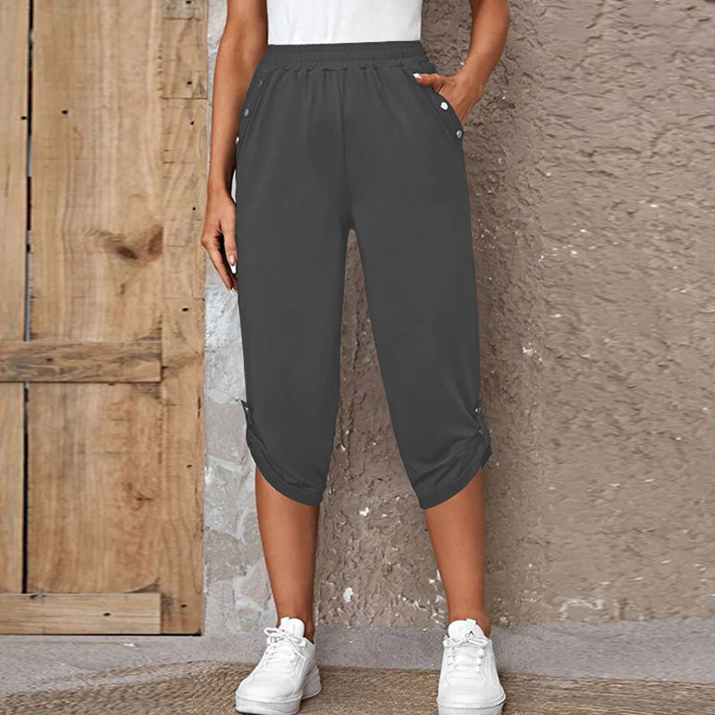 🔥Limited-time offer-Women's Casual Elastic Waist Capri Pants