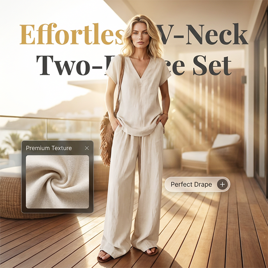 🔥Limited-time offer-Women's Casual V-Neck Two-Piece Set