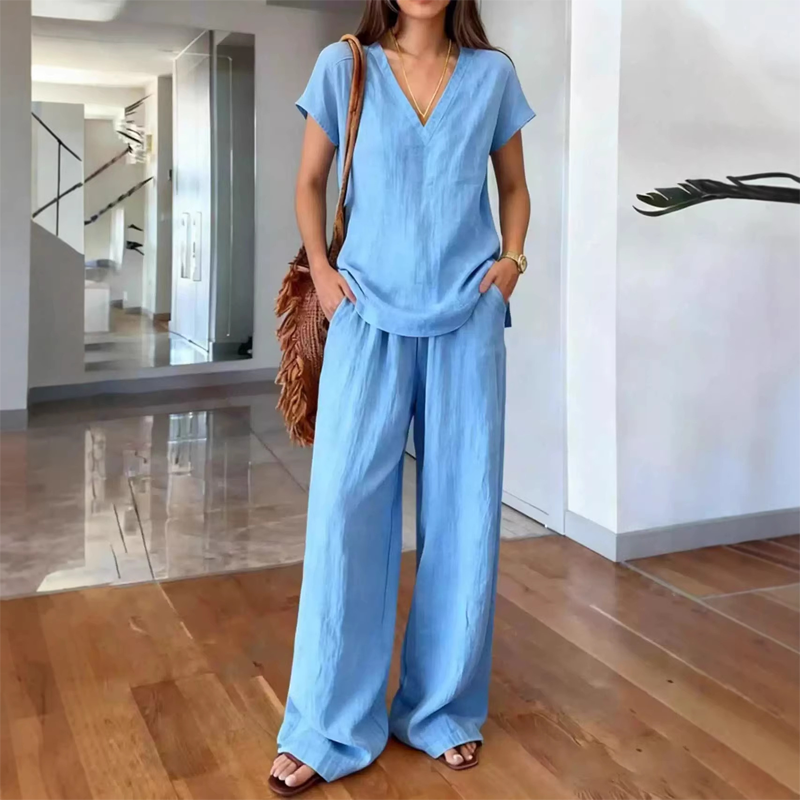 🔥Limited-time offer-Women's Casual V-Neck Two-Piece Set
