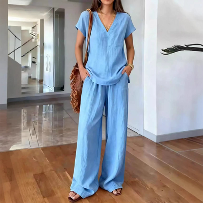 🔥Limited-time offer-Women's Casual V-Neck Two-Piece Set