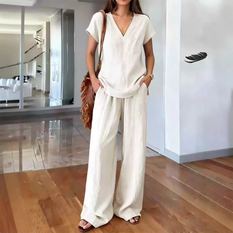 🔥Limited-time offer-Women's Casual V-Neck Two-Piece Set