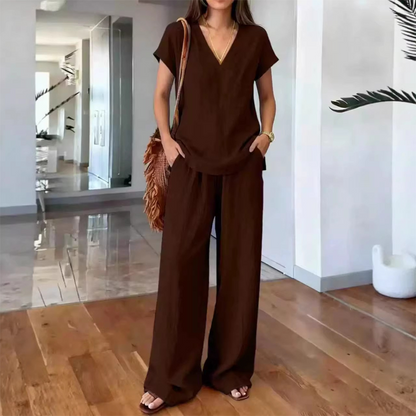 🔥Limited-time offer-Women's Casual V-Neck Two-Piece Set