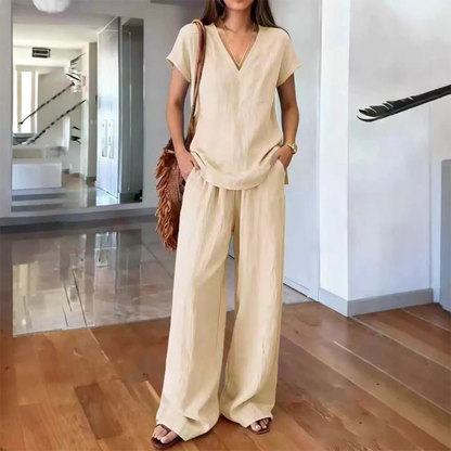 🔥Limited-time offer-Women's Casual V-Neck Two-Piece Set
