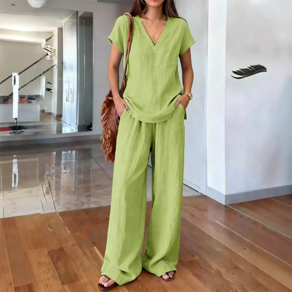 🔥Limited-time offer-Women's Casual V-Neck Two-Piece Set