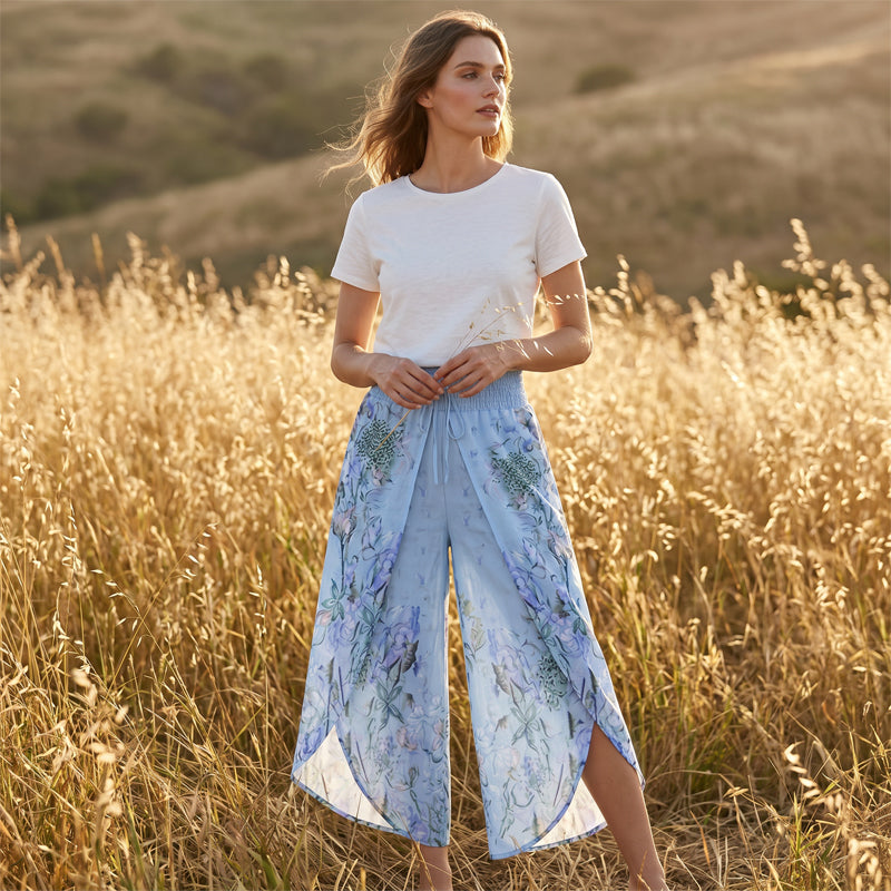 🍂New Arrivals & Special Offers-Women's Floral Print High-Waist Wide-Leg Pants