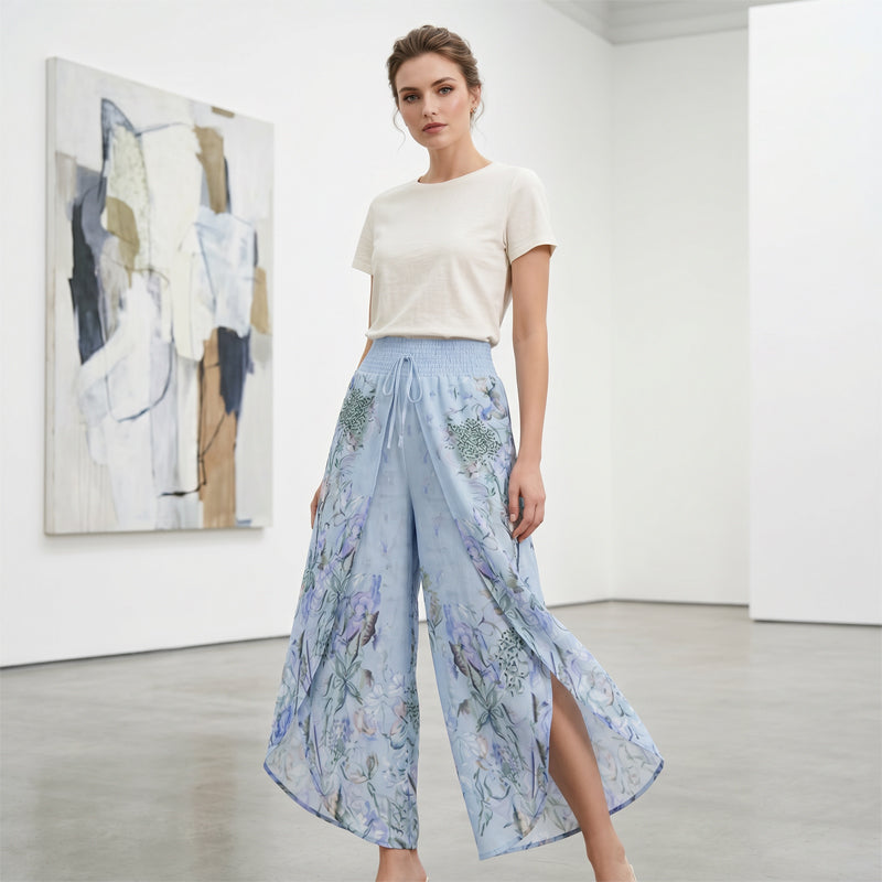 🍂New Arrivals & Special Offers-Women's Floral Print High-Waist Wide-Leg Pants