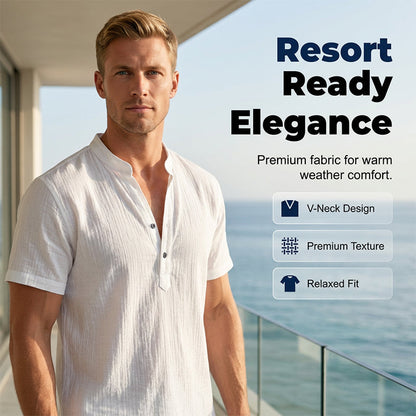 📢📢Hot Sale: 50% Off-Men's Casual Solid Color V-Neck Top