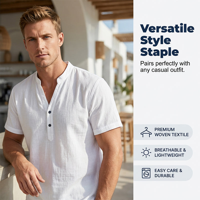 📢📢Hot Sale: 50% Off-Men's Casual Solid Color V-Neck Top