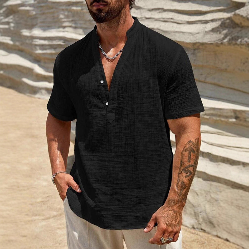 📢📢Hot Sale: 50% Off-Men's Casual Solid Color V-Neck Top