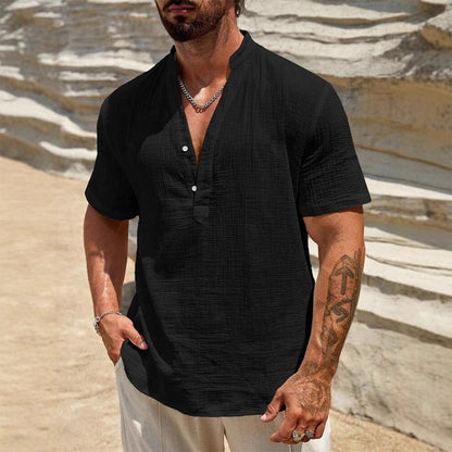 📢📢Hot Sale: 50% Off-Men's Casual Solid Color V-Neck Top