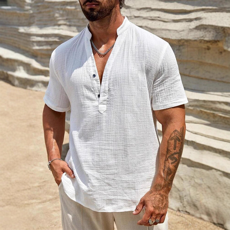 📢📢Hot Sale: 50% Off-Men's Casual Solid Color V-Neck Top