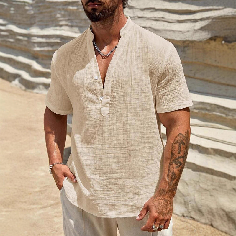 📢📢Hot Sale: 50% Off-Men's Casual Solid Color V-Neck Top